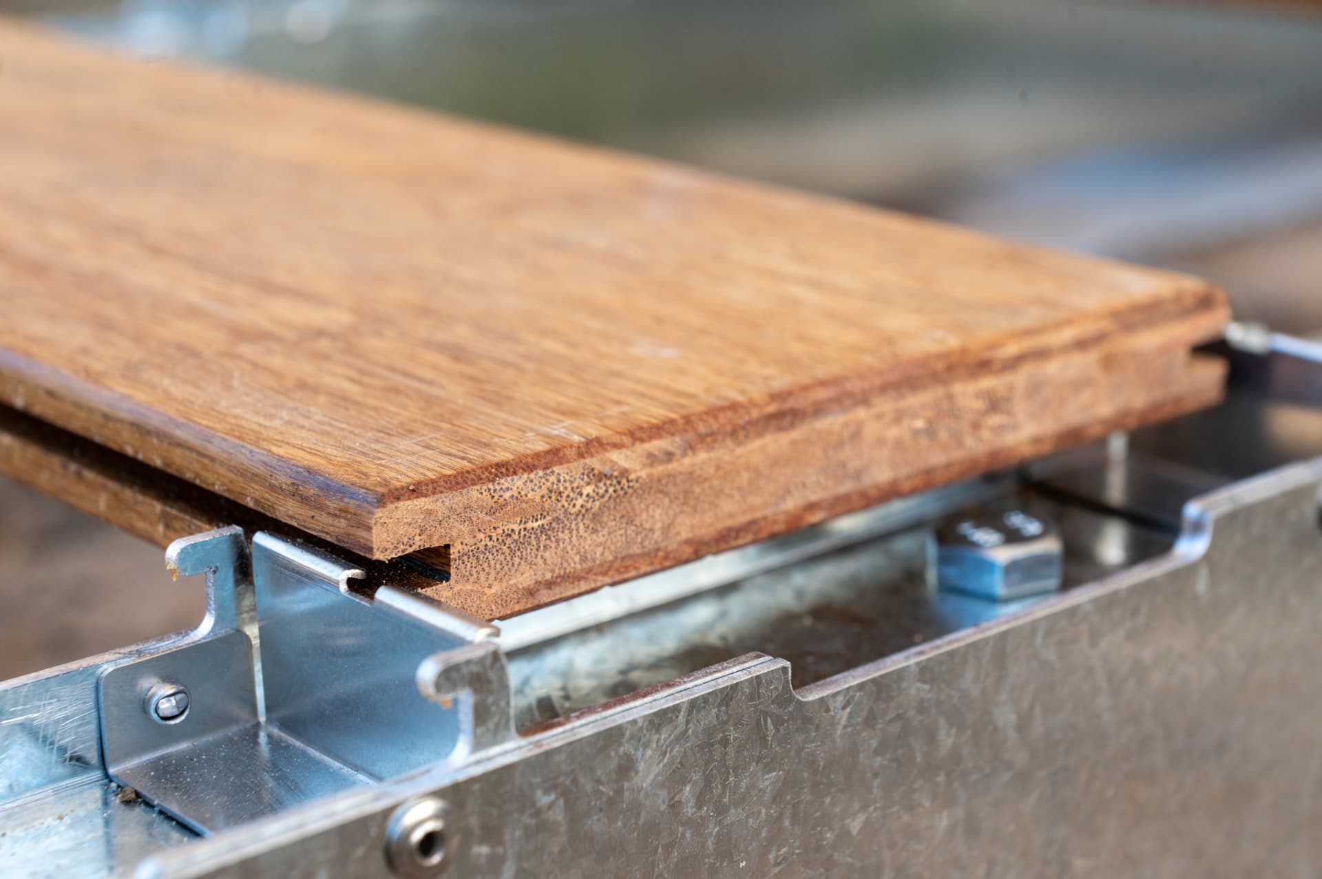 Bamboo decking installation detail
